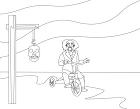 Saw Puppet black and white vector