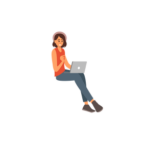 Woman laptop clipart