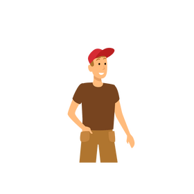 Young man character clipart