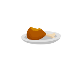 Bitten drumstick clipart