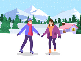 Ice skating vector