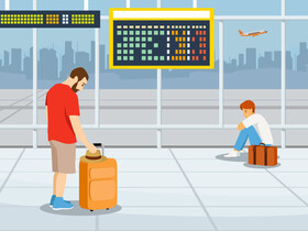 Man miss flight vector