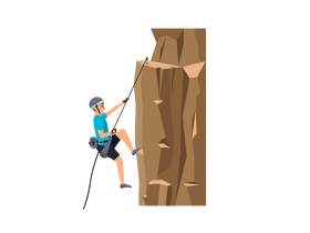 Man wall climbing clipart