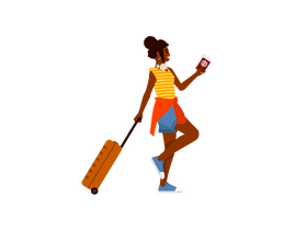 Girl solo traveler clipart