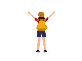 Woman freedom traveler clipart