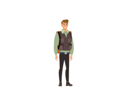 Man solo traveler clipart