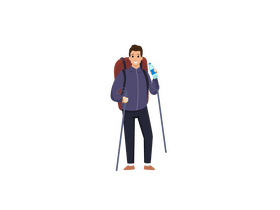 Man hiking clipart