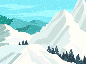 Snowy mountains vector