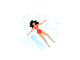Woman laying on water clipart