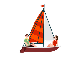 Couple boat clipart
