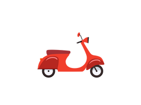 Red scooter clipart