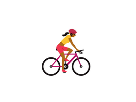 Woman cycling clipart
