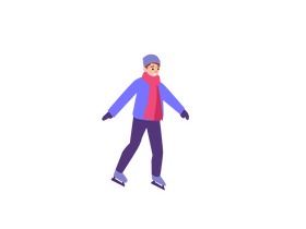 Boy ice skating clipart