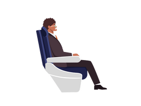 Sleeping on the plane clipart