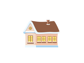 Winter village house clipart