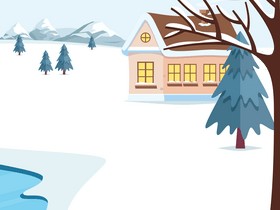 Winter village vector