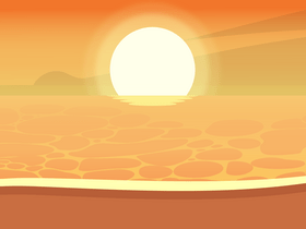 Sunset beach vector