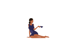 Woman drink tea clipart