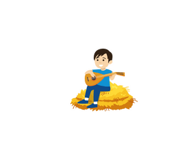 Boy playing flute clipart