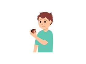 Boy eat cake clipart