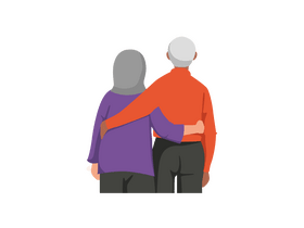 Old couple clipart