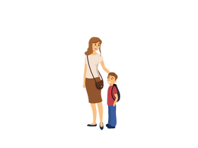 Mother and son clipart