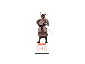 Samurai statue clipart