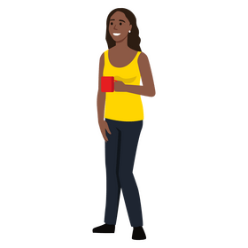Woman holding coffee clipart