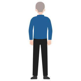 Man back view clipart