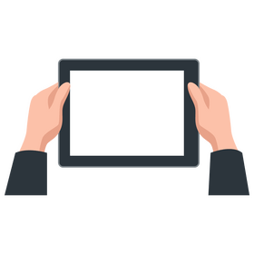 Hand holding tablet clipart