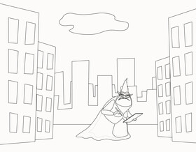 Roz Monster inc black and white vector