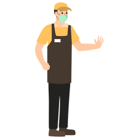 Man stopping people during pandemic clipart