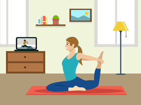 Home workout during stayhome vector