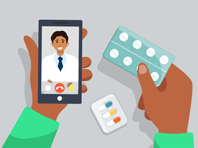 Online doctor consultation during covid19 vector