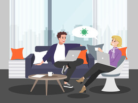 Talks about coronavirus during quarantine vector