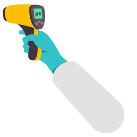 Body temperature check noncontact thermometer Covid19 clipart