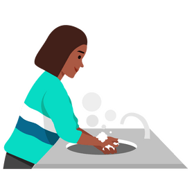 Woman washing hands during coronavirus clipart