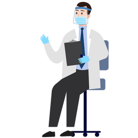 Doctor wearing face shield during COVID19 clipart