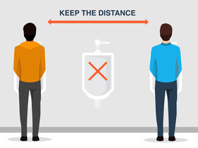 Keep the distance in toilet during coronavirus vector