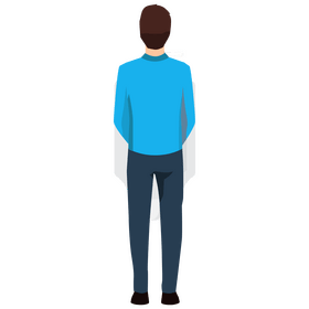 Man back view peeing clipart