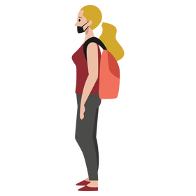 Woman at queue clipart