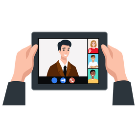 Video call during coronavirus pandemic covid19 clipart