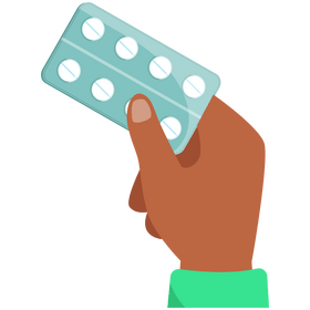 Hand holding pills clipart