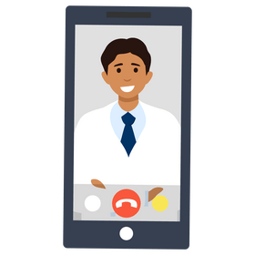 Doctor consulation on phone clipart