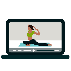 Woman yoga tutorial vector