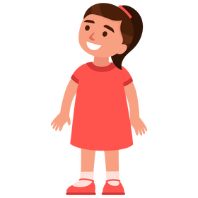 Happy little girl clipart
