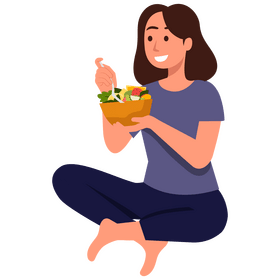 Woman eating healthy food clipart