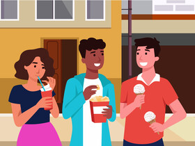 Friendship hangout eating food vector