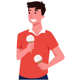 Man with ice cream clipart