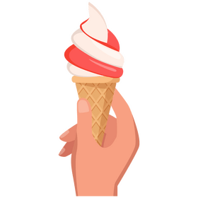 Hand holding ice cream clipart